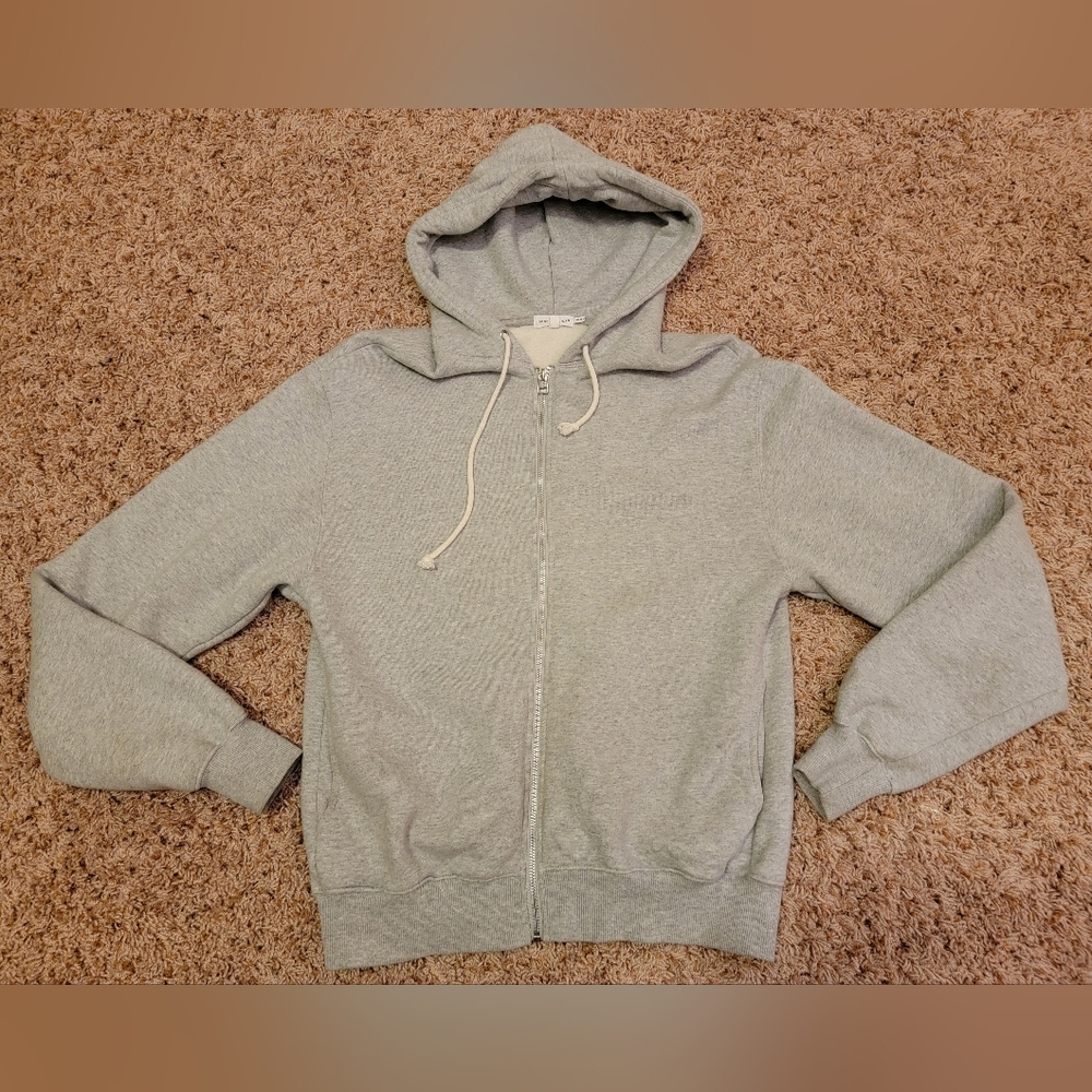 Good American Boyfriend Oversized Zip Hoodie In Heather Grey! Size 0/XS X-Small!